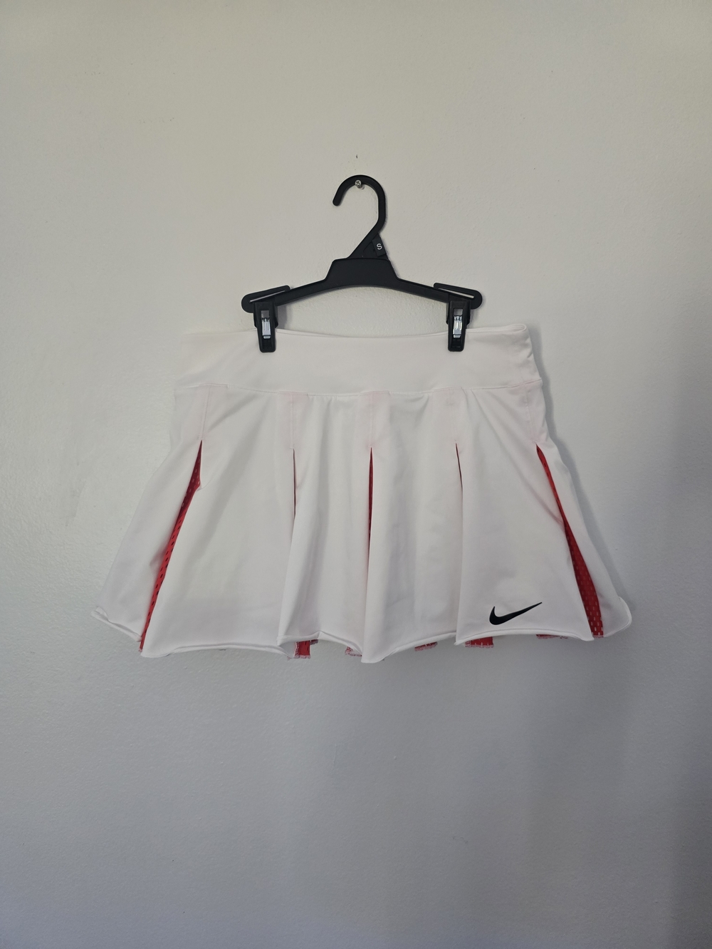 Nike Dri-Fit Advantage Court Mesh Pleated White Tennis Skirt Skort Women's Med